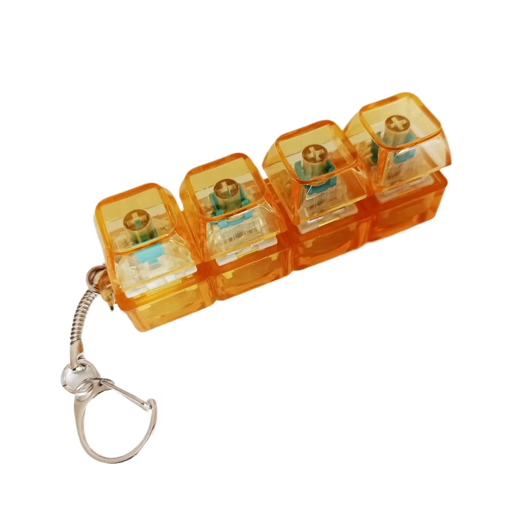 4 Keys Keyboard Decompression Toy Party Stress Relief Fidget Button Clicker Fidget Keychain Keyboard Keychain Finger Keyboard