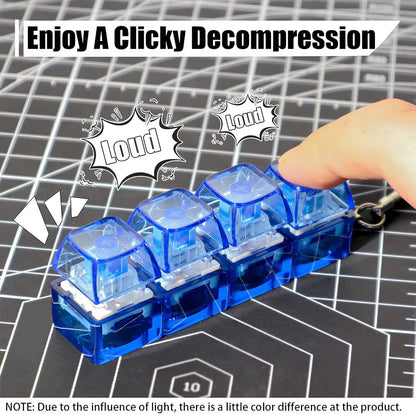 4 Keys Keyboard Decompression Toy Party Stress Relief Fidget Button Clicker Fidget Keychain Keyboard Keychain Finger Keyboard
