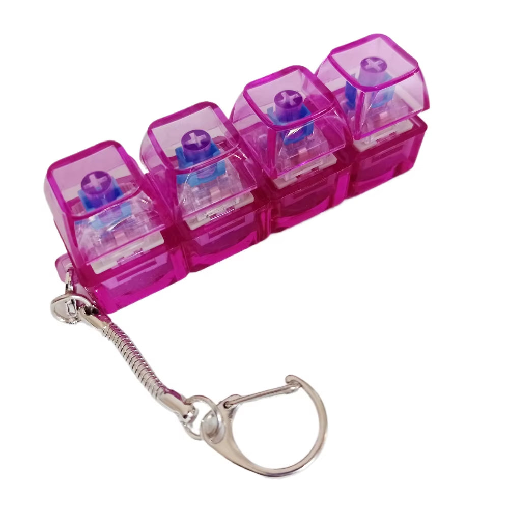 4 Keys Keyboard Decompression Toy Party Stress Relief Fidget Button Clicker Fidget Keychain Keyboard Keychain Finger Keyboard