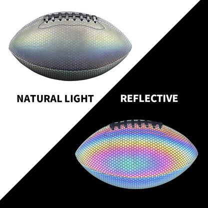 1Pc, Size 9 Holographic Luminous Light up Reflective American Football for Night Training, Glowing in the Dark American Football