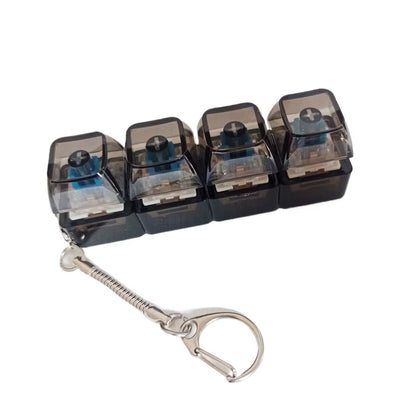 4 Keys Keyboard Decompression Toy Party Stress Relief Fidget Button Clicker Fidget Keychain Keyboard Keychain Finger Keyboard